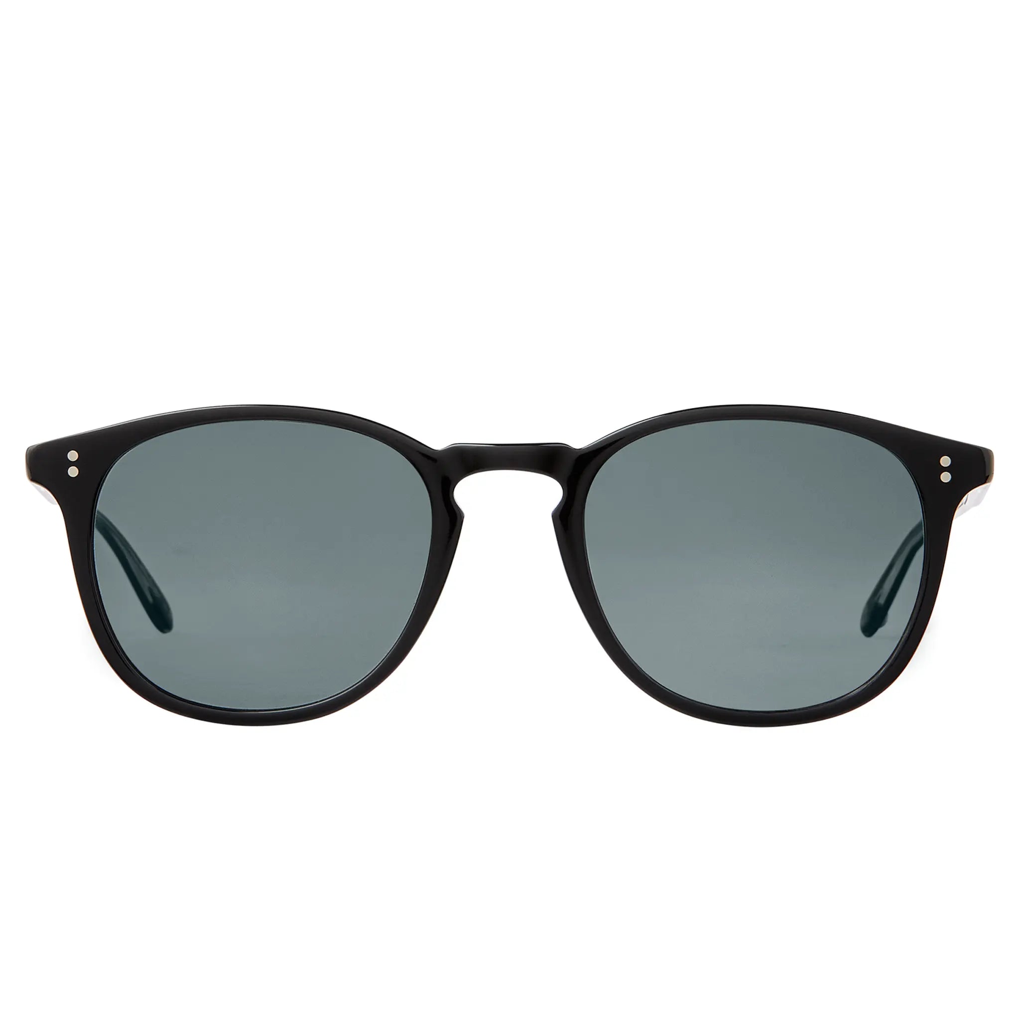 Front View of Garrett Leight Kinney Forever Classic Black Pure Smoke Sunglasses